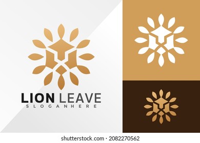 Plantilla de ilustración del vector de diseño del logotipo de la hoja de oro
