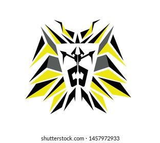 golden lion logo. golden lion head with white background