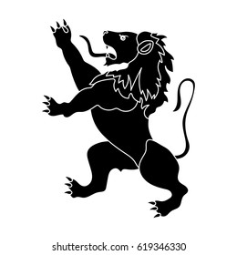 Golden lion symbol of belgium.The dark Belgian wolf. Belgium single icon in black style vector symbol stock illustration.