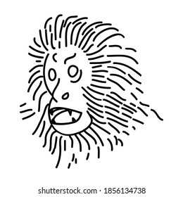 Golden Lion Tamarin Icon. Tropical Animal Hand Drawn Icon Set Vector.