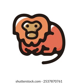 Golden lion tamarin outline icon for graphic design, apps and websites