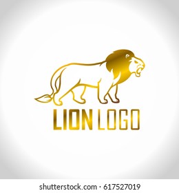 golden lion - vector logo emblem