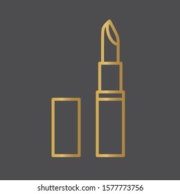 golden lipstick icon- vector illustration