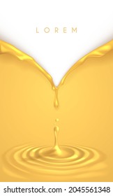 Golden liquid oil drop effect background