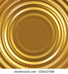 Golden liquid rippled vector background with space for text in center.