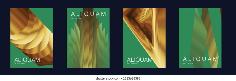 Golden Liquid Texture. Fluid Minimal Designs. Abstract Metal Vector Template. Green, Aqua Menthe and Gold Vintage Paper Gradient Texture. Light Stylish Luxury Flyer. Business Cosmic Background.