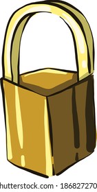 Bloqueo dorado, ilustración, vector sobre fondo blanco.
