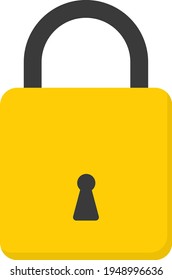Bloqueo dorado, ilustración, vector sobre fondo blanco.