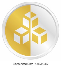 Golden logistics icon - split version