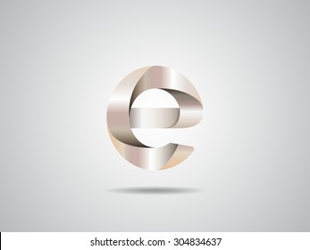 Golden logo design, letter e
