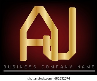 Golden A Logo designs template, Vector illustration. Abstract vector logo in a metal gold color style