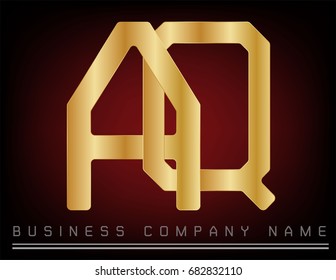 Golden A Logo designs template, Vector illustration. Abstract vector logo in a metal gold color style