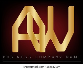 Golden A Logo designs template, Vector illustration. Abstract vector logo in a metal gold color style