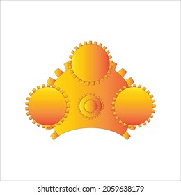 Golden logo made with wheels
