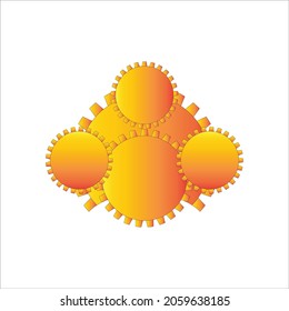 Golden logo made with wheels