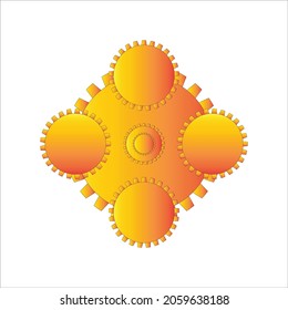 Golden logo made with wheels