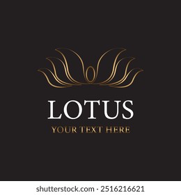 Golden logo on black background