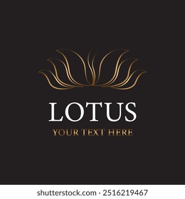 Golden logo on black background