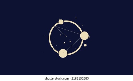 golden logo on which an abstract image of the constellation Ursa Major in a circle.