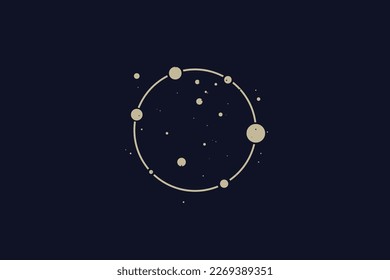 logotipo dorado en el que una imagen abstracta de la constelación Ursa Major en círculo.