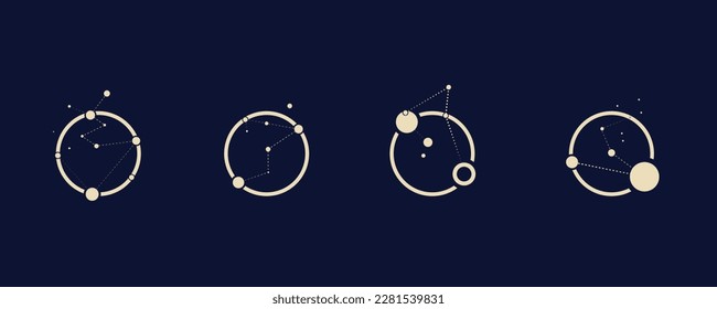 golden logo on which an abstract image of the constellation Ursa Major in a circle