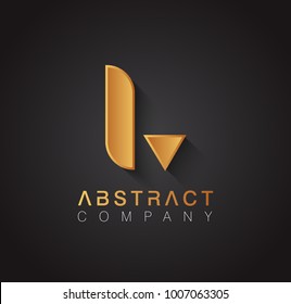 Golden logotype with elegant design forming the letter L. Premium logo design on dark background. Luxury emblem for your brand.