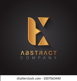 Golden logotype with elegant design forming the letter E. Premium logo design on dark background. Luxury emblem for your brand.