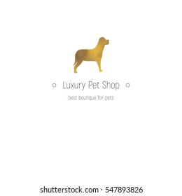 Golden logotype for luxury pet shop and animals