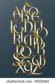 Golden lombard alphabet