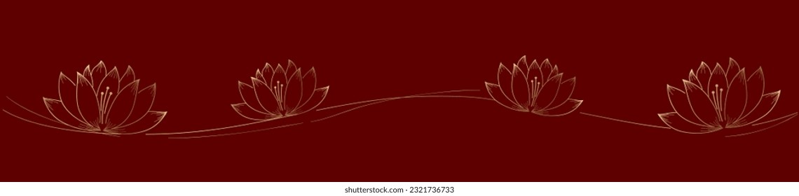 Golden lotus flower Illustration background vector