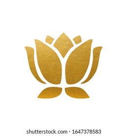 Golden Lotus Flower Logo - Vector