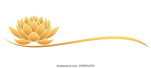golden lotus flower, vector element for Vesak holiday.
