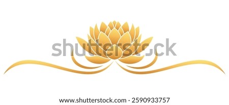 golden lotus flower, vector element for Vesak holiday.