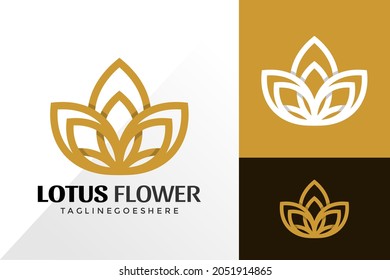 Golden Lotus Spa Logo Vector Design, Creative Logos Designs Concept for Template