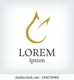 golden lotus vector logo design template, curve line flower icon, floral abstract sign, vector illustration