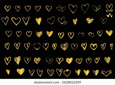 icônes d'amour dorées pour l'Image vectorielle gratuite