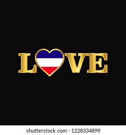 Golden Love typography Los Altos flag design vector