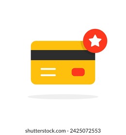 golden loyalty card icon like gift or reward. concept of e-commerce symbol or premium finance sign. flat trend modern graphic simple save earn logotype design abstract web element isolated on white