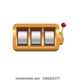 Golden Lucky Empty Slot. Slots casino jackpot isolated on white background. Vector stock
