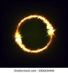 Golden luminous ring on a dark background.