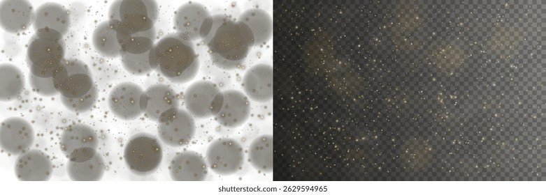 Golden luminous sparkles cascade smoothly, decorating luxurious digital designs. Soft radiant flares expand fluidly, casting dreamy golden reflections. Elegant shimmering confetti spreads gracefully