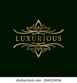 golden luxurious crest vector logo design