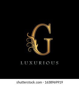 Golden Luxurious Initial Letter G  Logo,   Golden  vector design concept luxury letter logo icon for luxuries business indentity.