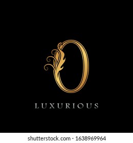 Golden Luxurious Initial Letter O Logo,   Golden  vector design concept luxury letter logo icon for luxuries business indentity.