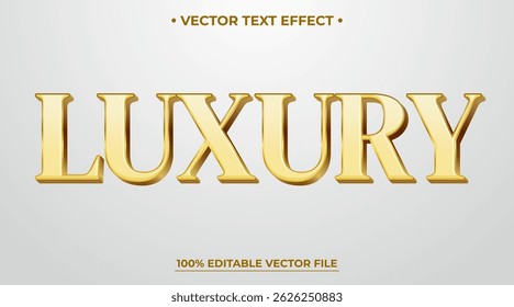 Golden luxury 3d editable text effect with gold and glossy style