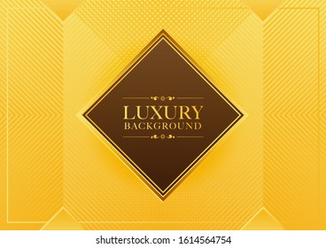 Golden luxury abstract background with frame and stripes abstract gold background, square frame, for luxury products, cover design, poster, banner, Vector Illustration