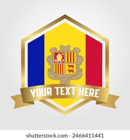 Golden Luxury Andorra Label Vector Illustration