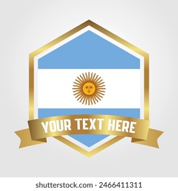 Golden Luxury Argentina Label Vector Illustration
