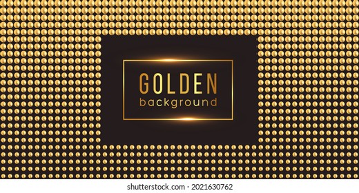 Golden luxury background with beads. Vector illustration.