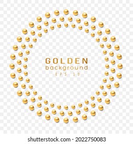 Golden luxury background with beads. Vector illustration.